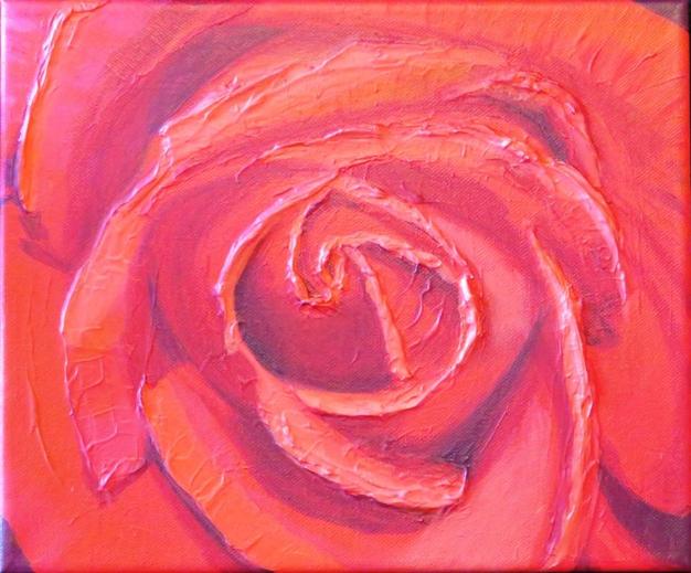 Doug Hague Watercolours Acrylic on Canvas painting Red Rose