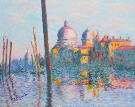 Venice Grand Canal after Monet Doug Hague Watercolours Acrylic Painting