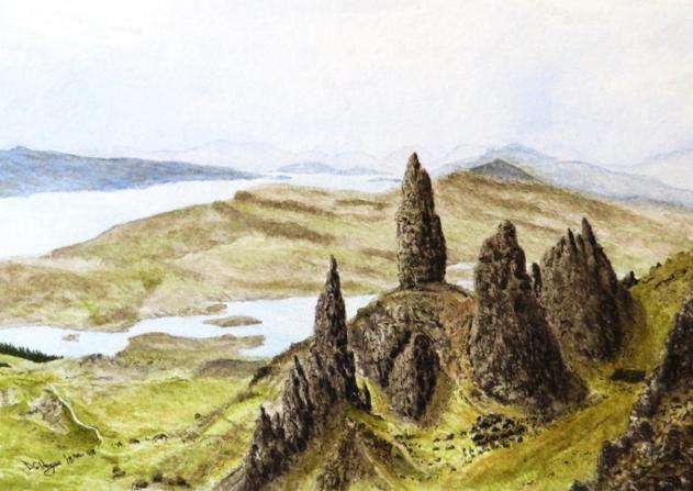Old Man of Storr Isle of Skye Doug Hague Watercolours painting Scotland